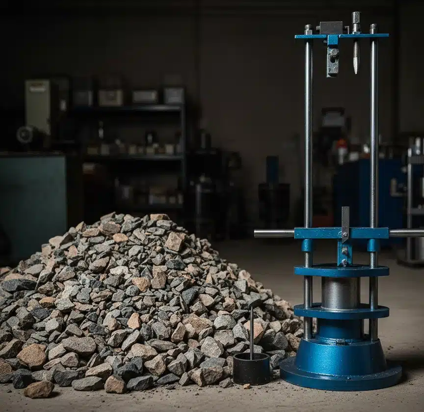 Aggregate Impact Value testing at NABL Accredited Jancy Labs